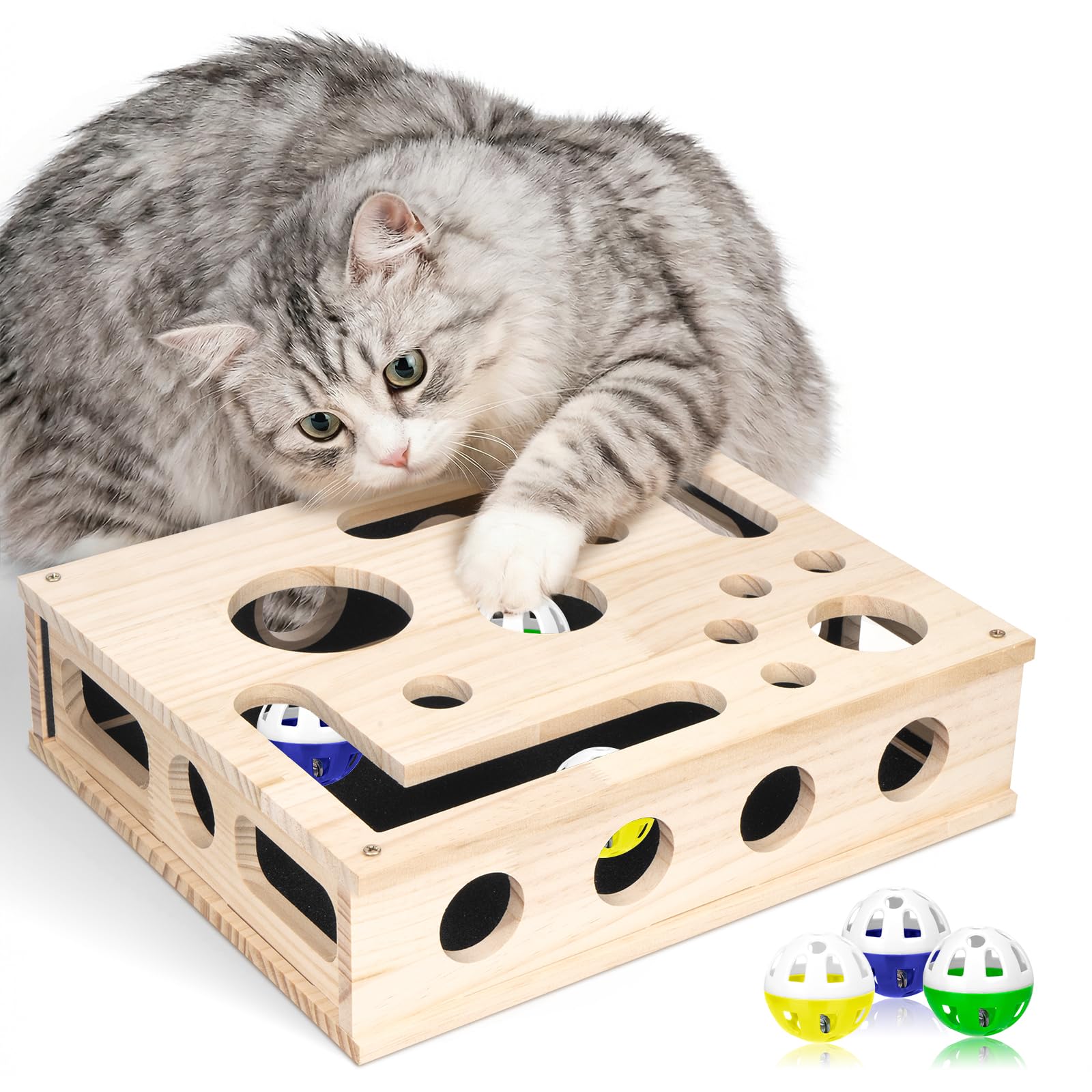 Amazon | Wmbzxh 猫スクラッチパズルエンリッチメントボックス、迷路猫